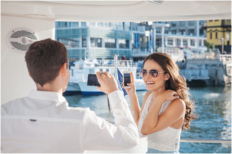 luxury yacht cape town engagement photos