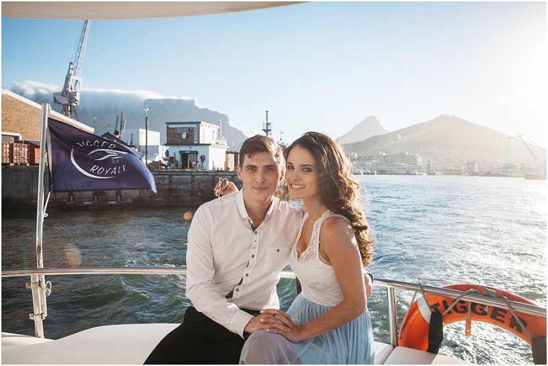 luxury yacht cape town engagement photos