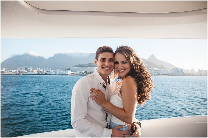 luxury yacht cape town engagement photos