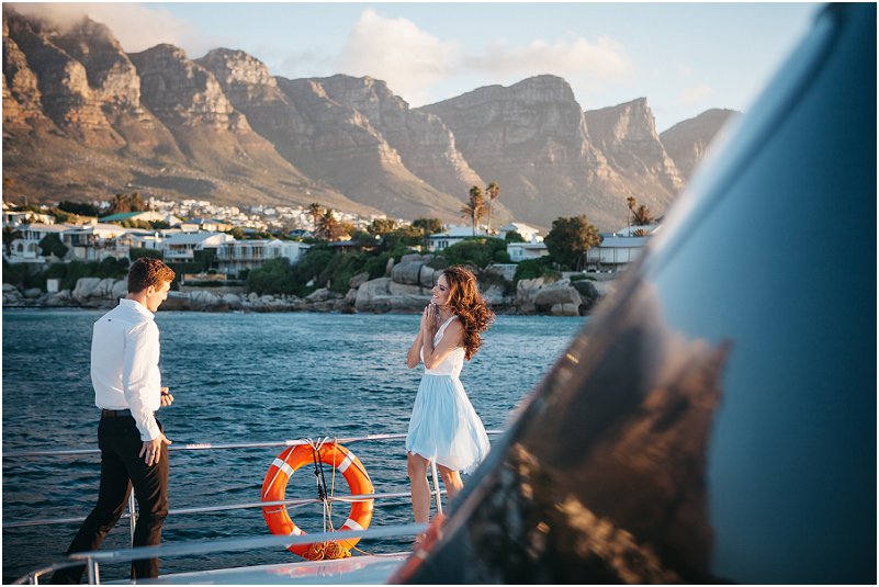 luxury yacht cape town engagement photos