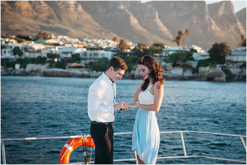 luxury yacht cape town engagement photos