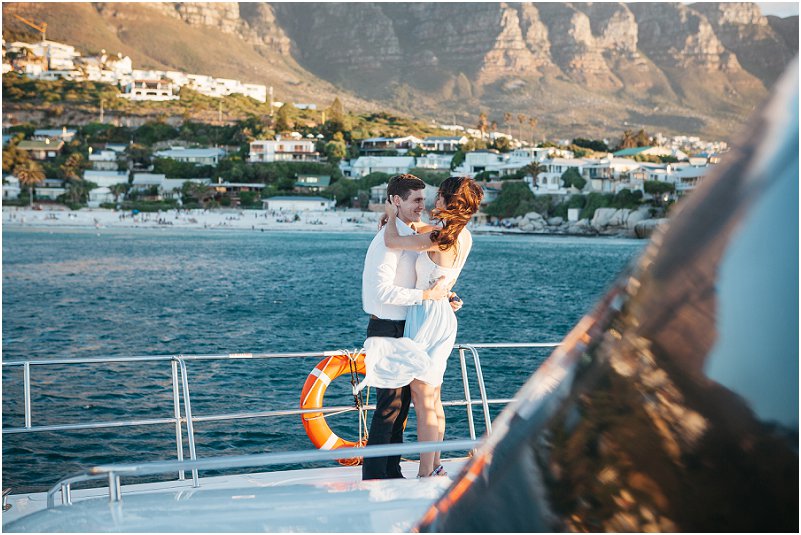 luxury yacht cape town engagement photos