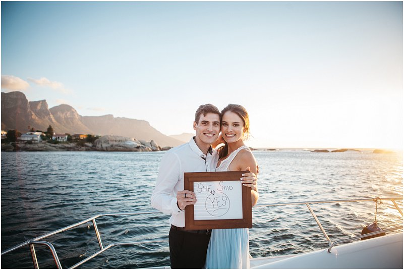 luxury yacht cape town engagement photos