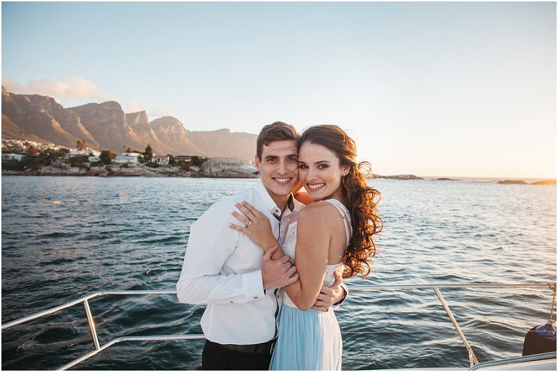 luxury yacht cape town engagement photos