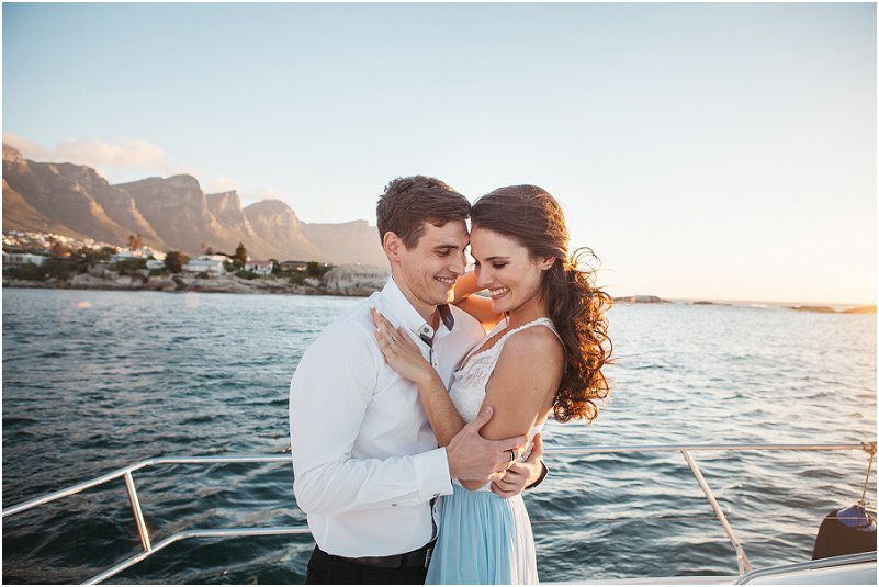 luxury yacht cape town engagement photos