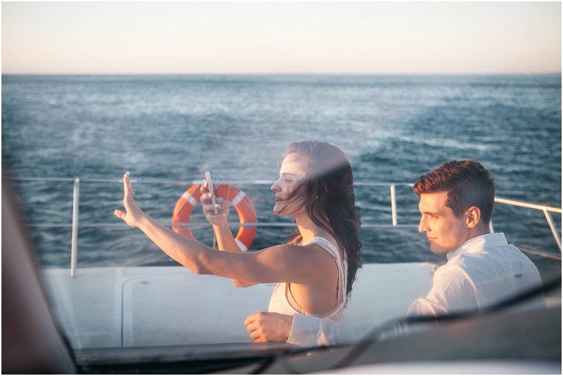 luxury yacht cape town engagement photos