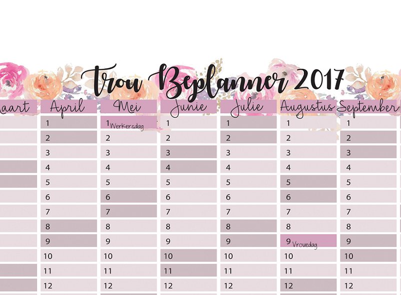 trou beplanner 2017