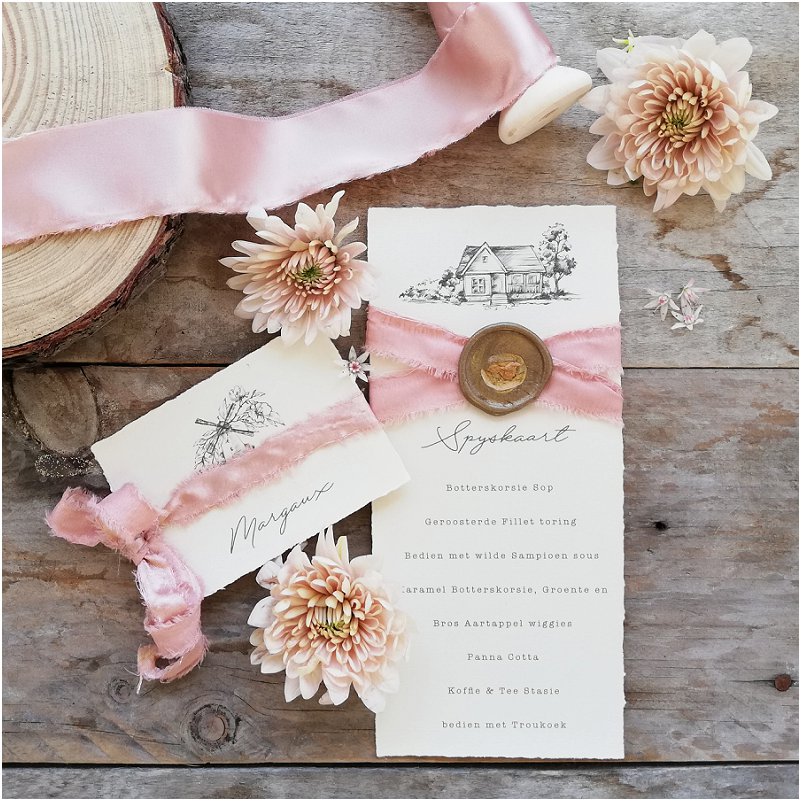 pink wedding stationery