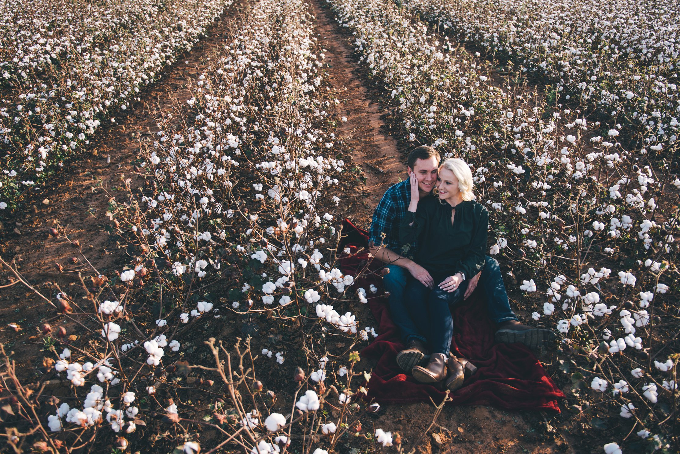cotton field engagement pictures