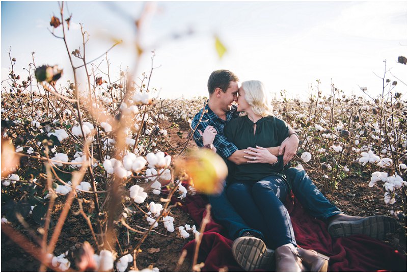 cotton field engagement pictures