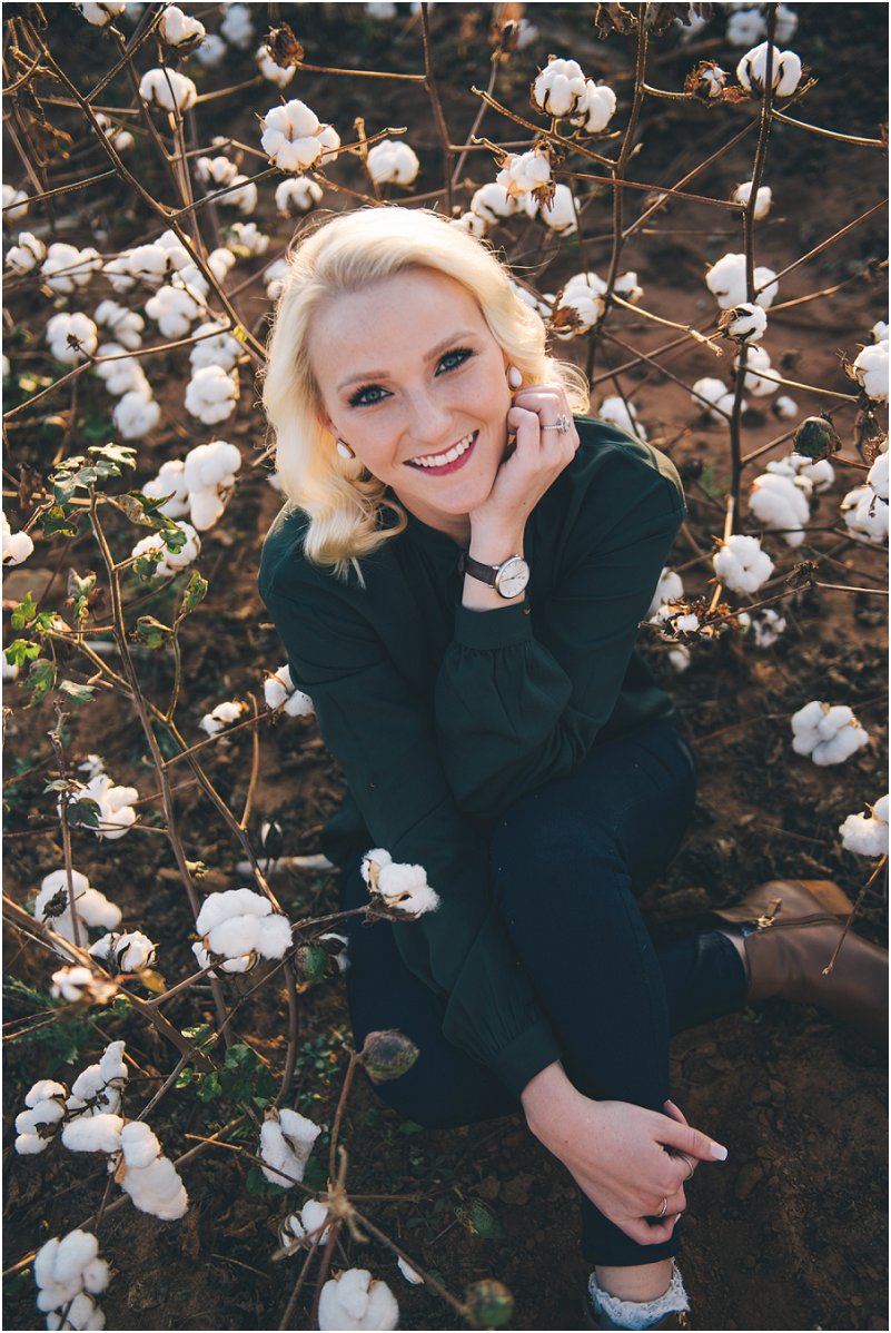 cotton field engagement pictures