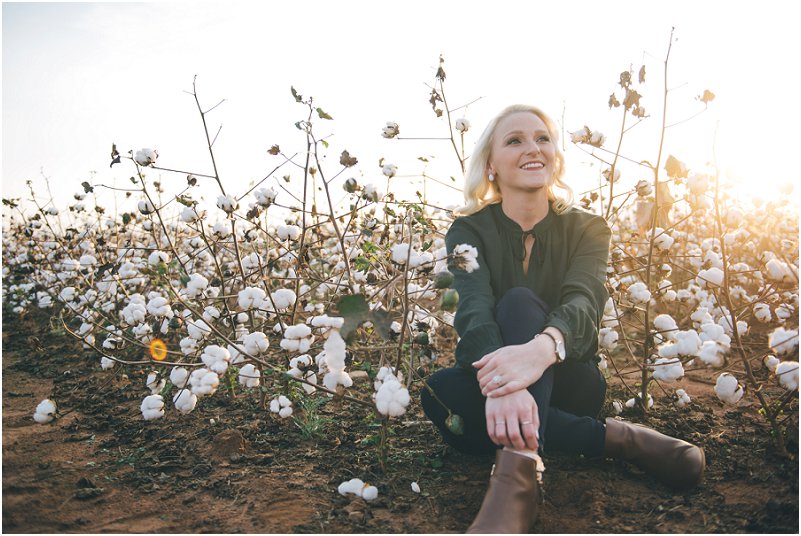 cotton field engagement pictures