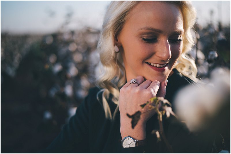 cotton field engagement pictures