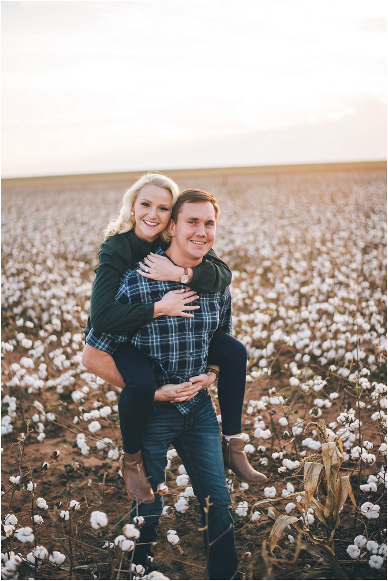 cotton field engagement pictures