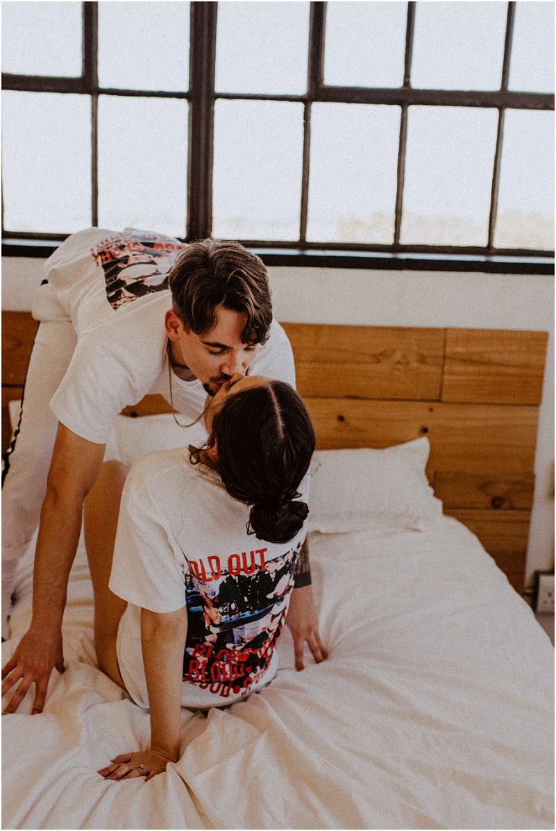 playful engagement photo shoot