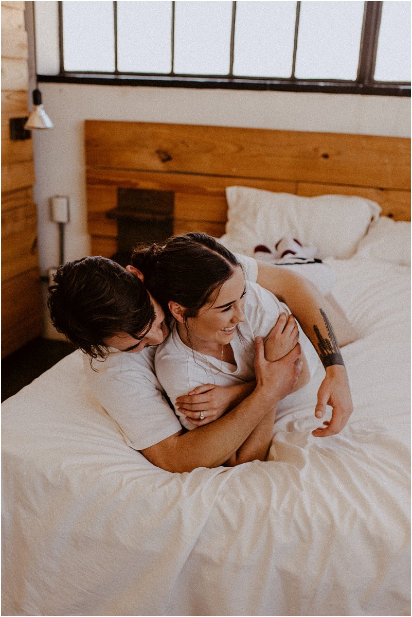 playful engagement photo shoot