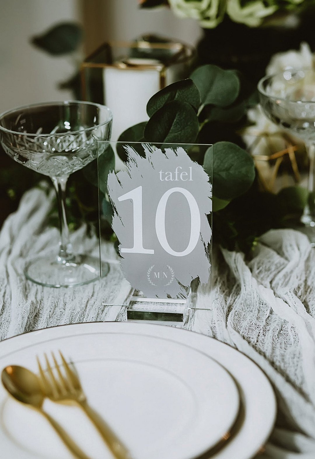 Painted Transparent Table Numbers