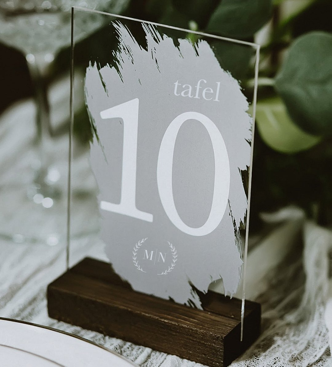 Painted Transparent Table Numbers