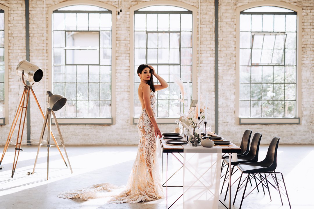 industrial wedding style shoot