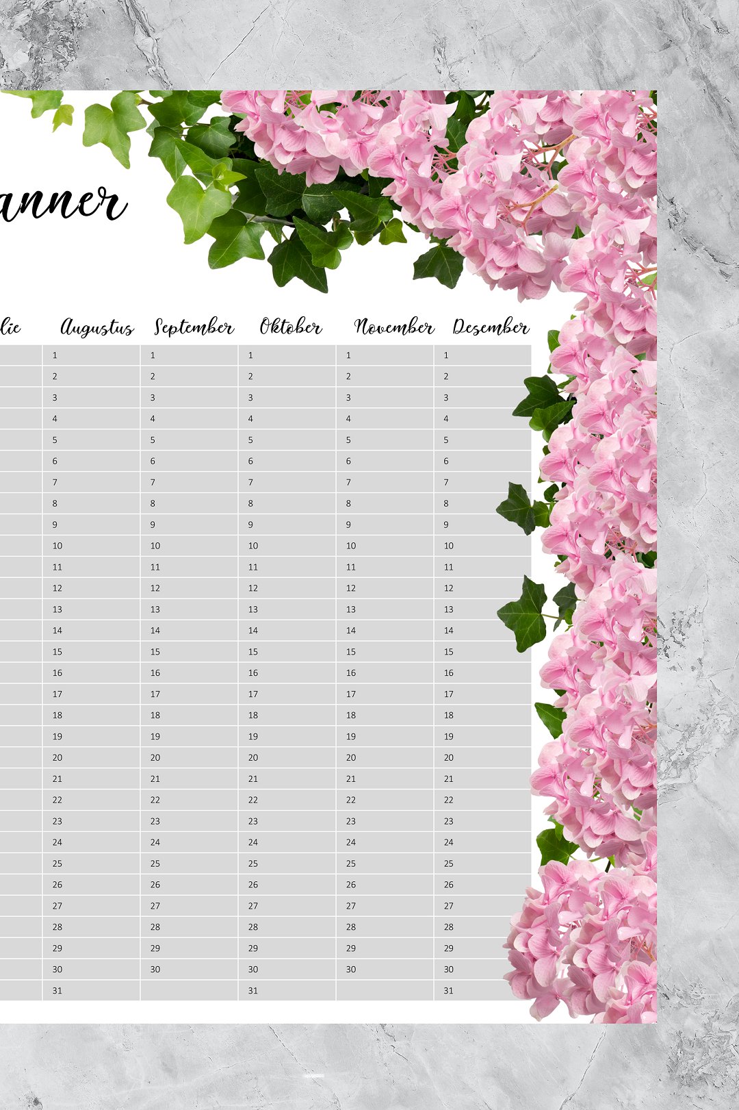 Free downloadable 2021 wedding year planner