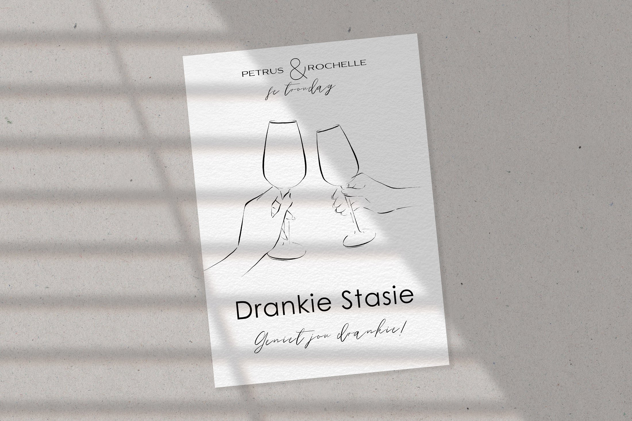 Stylvolle Drankie Stasie Plakkaat: Eenvoudige Ontwerp